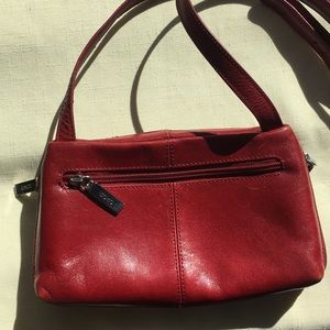 HOBO Ruby Red Leather Crossbody Clutch